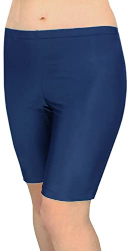 Aquarti Damen Schwimmradler Badehose Schwimmhose große Größen, Farbe: Dunkelblau, Größe: 52