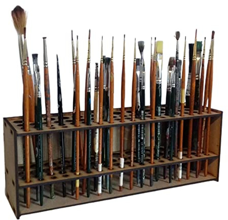 Soporte Para Pintura Madera 67 Agujeros, Soporte Madera Para Pinceles, Soporte Para 67 Pinceles Pintura, Soporte Para Pinceles Desmontable,para Lápices, Bolígrafos, Maquillaje Y Almacenamiento Arte