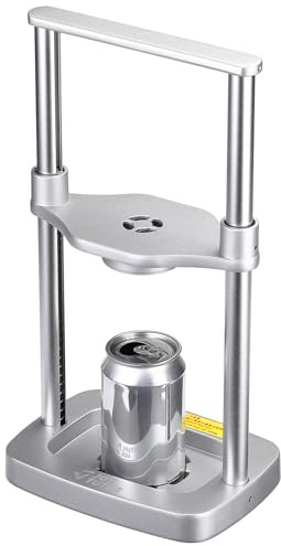 JOYTUTUS Can Crusher, Foot Operated Pedal Can Smasher with Spring Design, Metal Can Compactor, Eco-Friendly Recycling Tool for Soda and beer Cans, 12 oz - 24 oz Perfect for Camping/RV-Silver