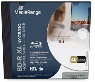 MediaRange BD-R XL 100GB 4x bedruckbar Disc im Jewelcase