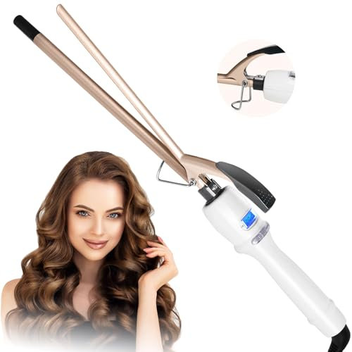 Unipampa 9mm Ferro Arricciacapelli Ceramica, Ferro Arricciacapelli Sottile, 80 ℃ - 210 ℃ Regolabile LCD Display, Antistatico Rivestimento In Tormalina, Arricciacapelli Per Piccoli Ricci E Ricci Afro