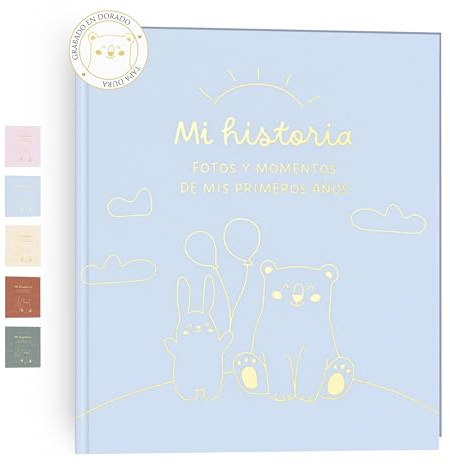 HUBORNS – Libro de recuerdos del bebé, álbum de fotos y diario desde el nacimiento hasta los 5 años, regalo original para recién nacidos, baby shower y padres primerizos