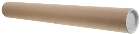 SECFOU Tubo di Cartone Kraft Marrone Rotondo con Coperchio Protettivo Versatile per Spedizione e Conservazione Poster e Mappe