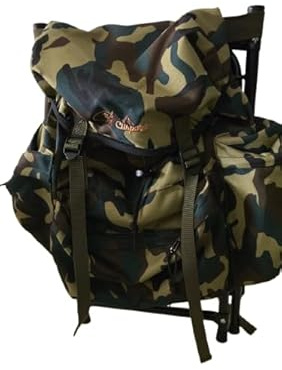 Silla Mochila Plegable para Caza y Senderismo, Estructura Metálica, Color Camuflaje