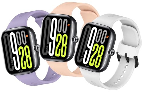 Xisair 3-pack armband, kompatibla med Xiaomi Redmi Watch 5/Xiaomi Watch 4/Mi Band 8 Pro/Xiaomi Smart Band 9 Pro, silikonarmband, ventilerande, vattentäta remmar, 3-pack