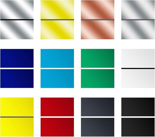 12 Feuilles Plaque Acrylique pour Gravure Laser, Couleur Feuilles de Plastique ABS, Panneau en Acrylique Brossé pour gravure laser, DIY, Exposition de Projet, Peinture 30 x 16.5cm