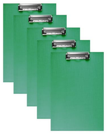 10 Stück DIN A4 Klemmbretter Schreibbrett Schreibunterlage Klemmmappe Schreibplatte (Dunkelgrün)