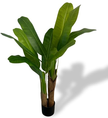 XBrand 4ft Artificial Banana Tree, Realistic Tropical Faux Plant for Indoor Decor