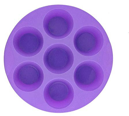 Selecto Bake 7 Cup Silicone Bun/Muffin Tray Non Stick Tin Tray Baking Pudding Mold (Purple)