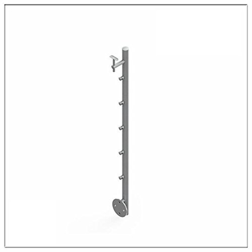Edelstahl Geländerpfosten seitliche Montage - Ø42,4x2 mm - H: 970 mm | Rostfrei Poller Treppengeländer Geländer Balkongeländer Rohr Pfosten Wandbefestigung Querstreben Bayram®