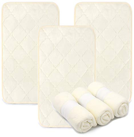 PEKITAS Cambiador Protector Impermeable Bebe Fibra Bambú Enrollable Portátil 35x70 cm 3 Unidades