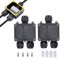 CTRICALVER IP68 Waterproof Junction Box, Type Y 3 Way Outdoor Weatherproof Electrical Junction Box with Black Plastic Gland, Waterproof Cable Connector with Terminal