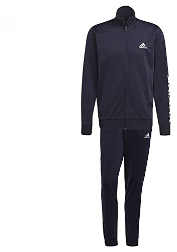 adidas M Lin TR TT TS, Tuta da Ginnastica Uomo, Top: Inchiostro Leggenda/Bianco Fondo: Legend Ink F17 / Bianco, 4