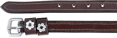 PFIFF 102919 Lackleder-Sporenriemen Jewels mit Strass, Braun, Größe 1