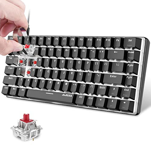 FELiCON AK33 Tastiera Meccanica da Gioco Hot-Swap Red Switch 80% Gaming Keyboard con Retroilluminazione LED Bianca USB di Tipo C Cablato QWERTY 82 Tasti Anti-ghosting per PC Laptop Mac-Nero