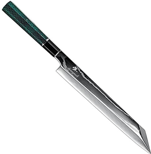 10 pollici Filetteting Sushi Coltello Damasco Giapponese Coltelli da cucina Multi Funzione Cuoco Sushi Stringing Cleaver Salmone Sashimi Knife Knife Knife
