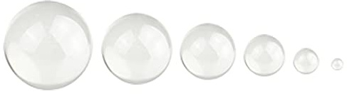 Lot de 6 boules de cristal transparentes - 10 mm, 20 mm, 30 mm, 40 mm, 50 mm, 60 mm - Pour accessoires de photographie, appareil photo, enseignement, décoration