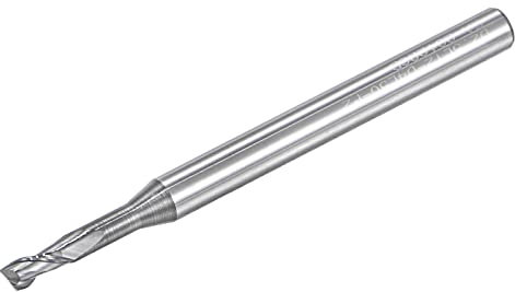 sourcing map Square Nose End Mill, 2.5mm Solid Carbide Long Reach CNC Router Bits 2 Flutes Milling Cutter with Extended Neck, 12mm Cutting Length 4mm Shank