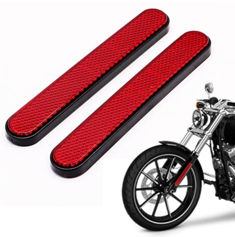 2 piezas 145 x 13 x 10 mm motocicleta bicicleta E4 catadioptrico rojo trasero autoadhesivo reflector ojo de gato scooter multifuncional e-aprobado