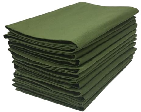 Penguin Home - Set di 12 tovaglioli in stoffa riutilizzabili, 45 x 45 cm (17X17), 100% cotone, twill tinto solido, morbido e durevole, perfetto per hotel, ristoranti ed eventi - Verde menta