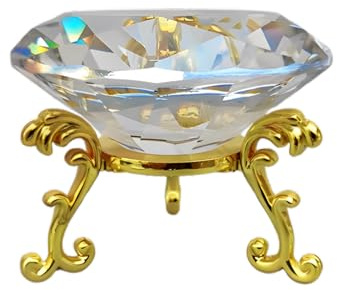 Eterspr Pisapapeles de Cristal de 80 mm, Piedra de Diamante Sintético, Gema de Diamante Sintético para Decoración del Hogar, Acción de Gracias, Adorno de Cristal para Fotografía