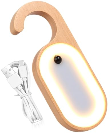 Bollisate Luce Notturna Sensore Movimento Portatile, Luce Per Buco Della Serratura A LED Per Pomello Della Porta In Legno, Notturna Ricaricabile, Lampada LED Calda Per Maniglia Porta, Camera Letto