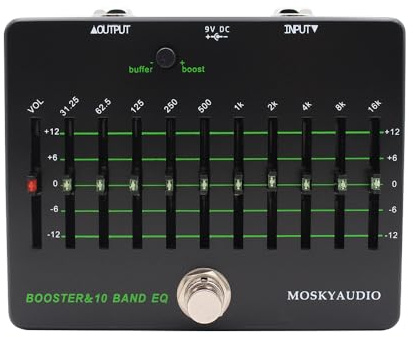 BOOSTER 10-BAND EQ Effektpedal EQ och Clean Buffer Booster för gitarr bas sann bypass
