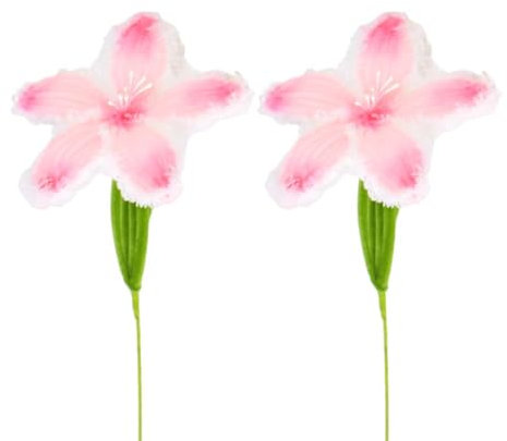Magicherry 2 delar handstickad konstgjord chenille tulpanbukett färdig fluffig plysch tulpanblomma vriden stav bukett med långa stjälkar för blomsterarrangemang hem bröllop dekor, rosa