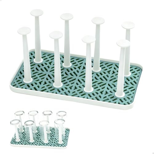 letuxaamz Scola Borracce, Porta Bottiglie Portabottiglie, Portabottiglie con Vassoio Antiscivolo Smontabile per Cucina Casa Ufficio, Facile da Pulire Resistente Asciuga 8 Bottiglie