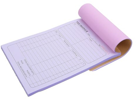 FUNOMOCYA Factura Fiscal de Orden Comercial 2 Partes en Inglés, Libro de Pedidos para Pequeñas Empresas 100 Páginas, Formulario de Factura Minorista para Uso en Oficina y Comercio