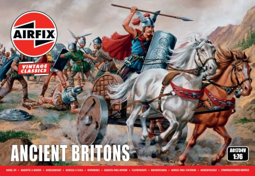 Airfix Vintage Model Figures Set A01734V Ancient Britons, 1:76 Scale | Ancient Britons Army Figures, Plastic Model Kit For Adults & Children Age 8+, Classic Chariot Building Set, Skill Level 1