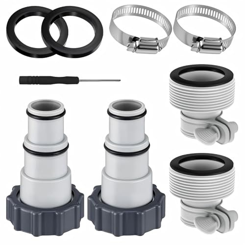 Lysjoy Raccord Tuyau Piscine, Adaptateur Tuyau Piscine 32 38, Adaptateur de, Conversion de Tuyau B, Raccord Pompe Piscines pour Pompes de Filtration à Raccord-Fileté et Systèmes de Saumure (9PCS)