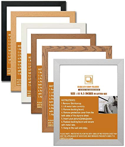 Bargain Shop Az 11 x 8.5 (US LETTER SIZE) FRAME SOLID WOODEN EFFECT READY TO HANG OR STAND (11 x 8.5 (US LETTER SIZE), BLACK)