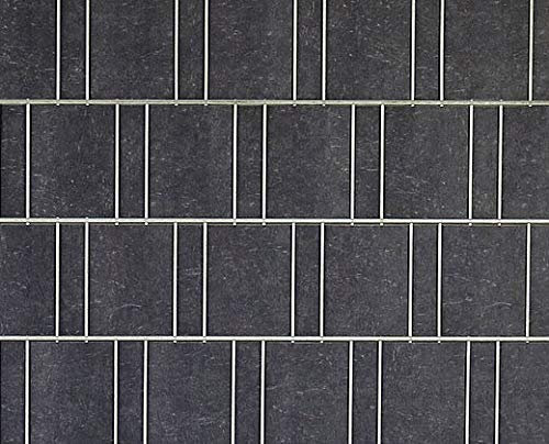 mein-zaunsichtschutz Sichtschutzstreifen in vielen Motiven, beidseitig Bedruckt aus Polyester-Filz für Doppelstabmattenzaun - KEIN PVC (Schwarz-marmoriert)
