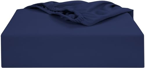 Soroor Bedding & Linen, Microfiber Single Fitted Sheet, Navy Deep Pocket 12 inch Bed Sheet, Super Soft Fabric & Elastic Hem Fitted Sheets | 90 x 190 x 30 cm Single Bed Sheets