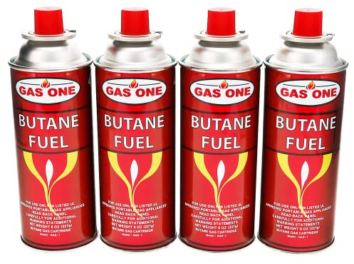 Gas One 4 Pack - 8oz Camping Fuel Canisters for Portable Gas Stoves - UL Safety Certified - Made In Korea