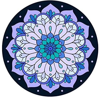 Keolorn Round Meditation Pilates Yoga Mat Luxury Suede Large Yoga Mat Natural Rubber Non-Slip Base is ery Suitable for Meditation, Stretching, Fitness Exercise, Home and Outdoor. 140CM Diameter