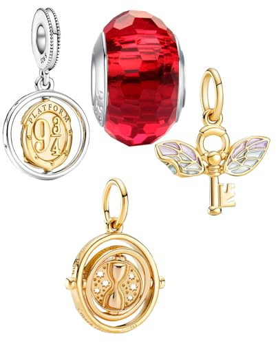 HappyStar Silber 925 Charms Anhänger für Armbänder, Combination Dangle Anhänger Bead Charms für Damen Kompatibel mit Pandora Europäischen Armbändern und Halskette （Mit Spacer Beads