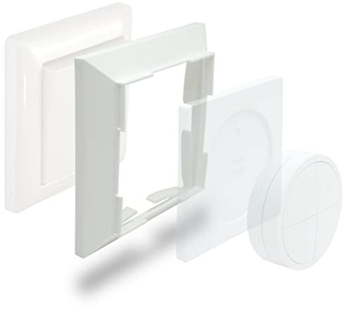 Cadelux Lichtschalter Abdeckung PHTD für Philips Hue Tap Dial Schalter (Rahmen 1-fach, Schneeweiß)