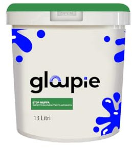 GLOUPIE STOP MUFFA Pittura All'Acqua Antimuffa Traspirante Per Pareti Per Tutti Gli Ambienti Interni 13 Lt Bianco Made in Italy