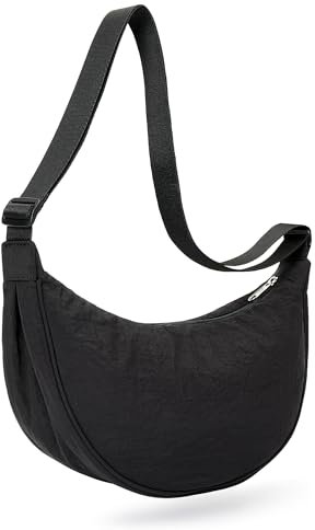 KALIDI Crossbody Bag Damen Groß Half Moon Bag Damen Schultertaschen Umhängetasche mit verstellbarem Gurt Nylon Hobo Bag