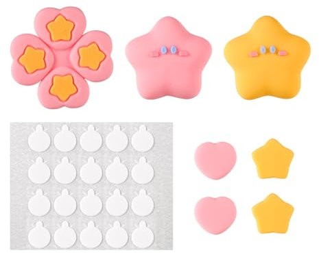 Ensemble de Capuchon Stick pour Switch, 7pcs Capuchons de Joystick en Silicone Capuchon de Pouce Mignons Capuchon Bouton en Forme de Fleur Compatibles avec Nintendo Switch/OLED Joy-Con