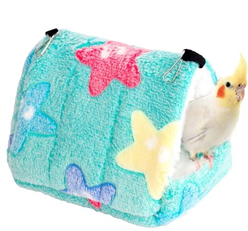 Warm Bird Hammock - Plush Parrot Nest, Winter Snuggle, Bird Bed for Cage, Cozy Cave, Soft Hammock Shed, Perfect for Lovebirds, Budgies, Small Animals, Cold Weather