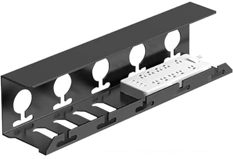 Bandeja Portacables Bajo La Mesa Bandeja de cables de Metal for debajo del escritorio, gestión de cables con abrazadera, soporte for cables, sin perforación, suministros espaciosos y resistentes Para