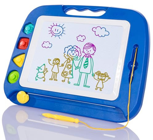 SGILE Large Magnetic Drawing Board - Erasable Scribble Board Colorful Magna Doodles Writing Pad Learning toys for Kids Children Toddlers, 41.5×32.5 cm, Blue