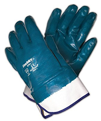 MCR Safety 9761 Predator Fully Coated Nitrile, One Size Fits All, Blue/White (Pack of 12)