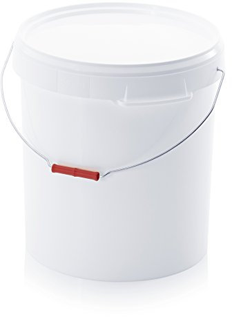 Eimer 30l mit Deckel und Metallbügel * lebensmittelecht * 30 Liter * weiß * Kunststoffeimer