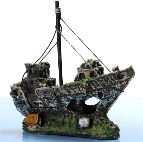 inherited Decoraciones del Tanque de Pescados, Ornamento del Acuario del Barco de Pesca de la Resina, Barco de Vela hundido para la decoración del Acuario