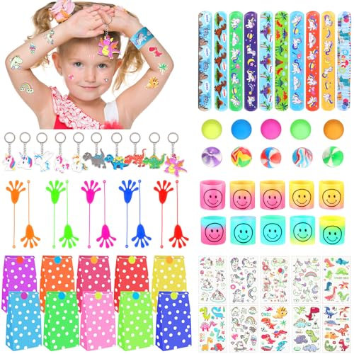 Beihre Gadget Compleanno Bambina, Dinosaure Gadget Festa Compleanno Bambini, Giochini per Feste di Compleanno Bambini Mini Smiley Spring, Bracciali per Bambina Bambini