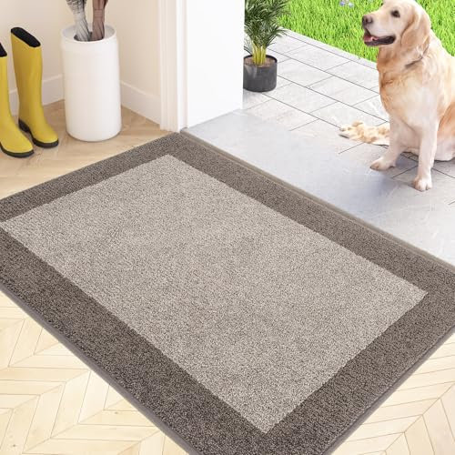 FCSDETAIL Dirt Trapper Indoor Door Mat 60 x 90 cm, Non-slip Entrance Rug, Machine Washable Dog Doormat, Inside Floor Mat for Entryway, Muddy Shoes & Paws